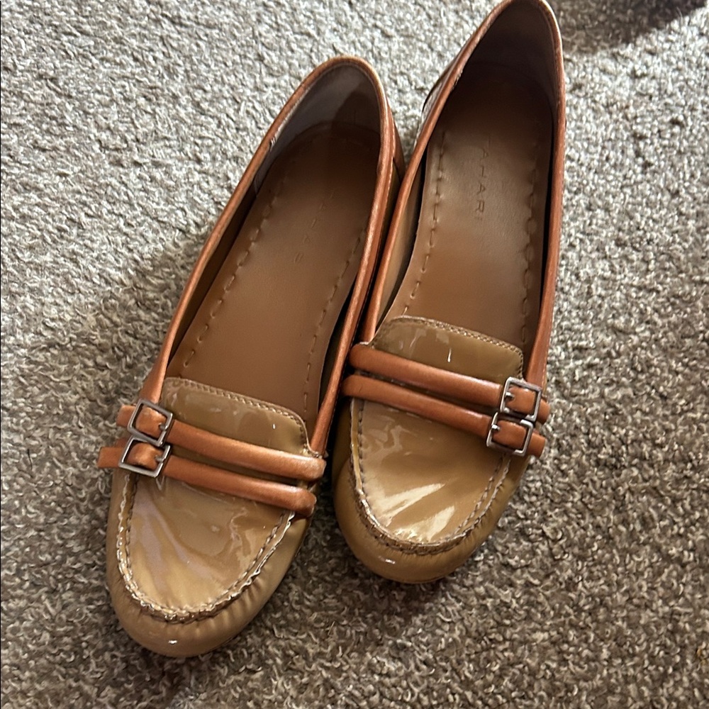 Tahari Tan Patent “Sonya” Leather Loafers